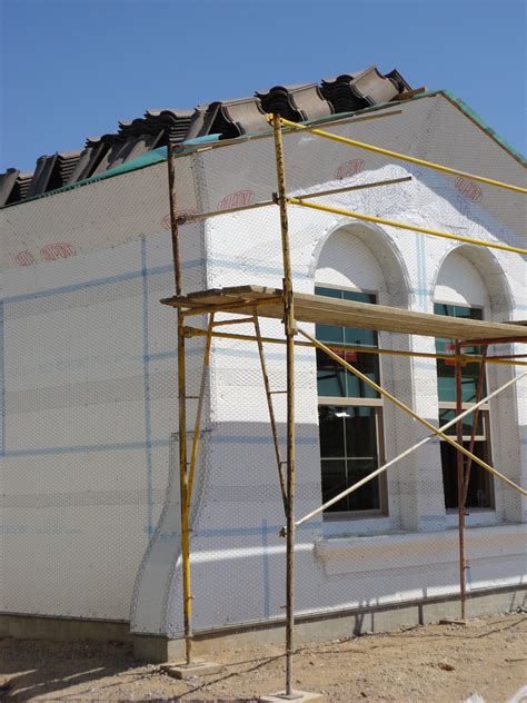 stucco metal housing insulation|how to stucco over styrofoam.